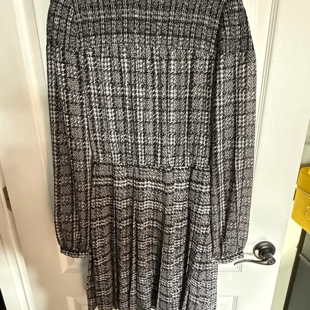 Elegant Black and White Plaid Dress & Burgundy dress